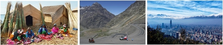 Femmes incas des Hauts Plateaux au Perou (photo l'Esprit Vacances),Cordillière des Andes Dakar 2012, Santiago du Chili (photo www.flick.com)