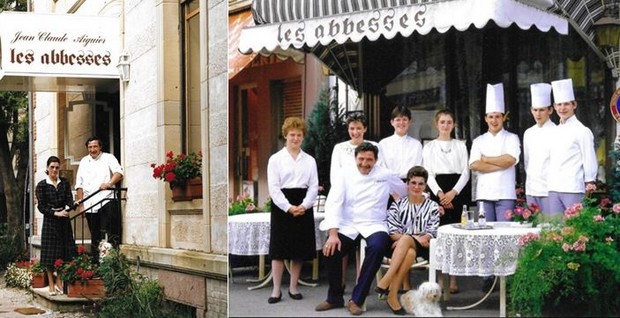 De gauche à droite : Le couple Aiguier au sein de leur second restaurant « Les Abbesses » situé au n°23 rue de la Louvière à Épinal dans les Vosges. ©F et J.C Aiguier ; Pour la première fois de leur carrière, Francine et Jean-Claude Aiguier sont aux rênes de leur propre établissement, et ce, à l’enseigne aux « Abbesses » à Remiremont dans les Vosges. ©F et J.C Aiguier De gauche à droite : Le couple Aiguier au sein de leur second restaurant « Les Abbesses » situé au n°23 rue de la Louvière à Épinal dans les Vosges. ©F et J.C Aiguier ; Pour la première fois de leur carrière, Francine et Jean-Claude Aiguier sont aux rênes de leur propre établissement, et ce, à l’enseigne aux « Abbesses » à Remiremont dans les Vosges. ©F et J.C Aiguier