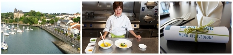 Vieux port de Pornic, en arrière plan le château de Gilles de Rais (Photo D.Vincent) , Anita Boiziau, chef de cuisine , salle à manger d'Alliance Pornic Vieux port de Pornic, en arrière plan le château de Gilles de Rais (Photo D.Vincent) , Anita Boiziau, chef de cuisine , salle à manger d'Alliance Pornic