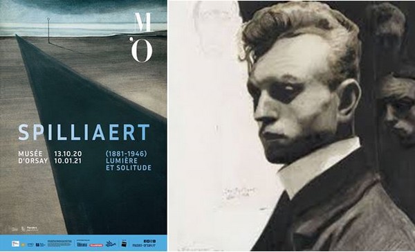 Affiche de l'exposition et autoportrait de Spilliaert. @ DR