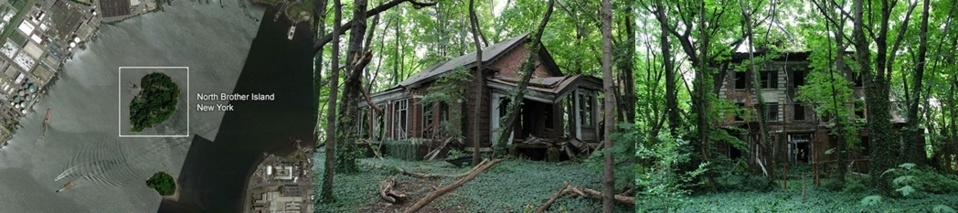 North Brother, une île abandonnée en plein New-York. North Brother, une île abandonnée en plein New-York.