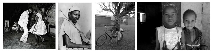 1/Jeune couple maliens dans une boîte de Bamako dans les années yéyé (Photo du célèbre photographe Malick Sidibé) 2/ Portrait  3 et 4/ Enfants maliens (photos Faustine Brunet)