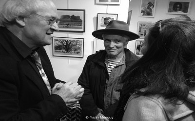 Pierre Josse et Philippe Salaün lors de l'inauguration de l'exposition Mali d'hier (Photo Yann Menguy)