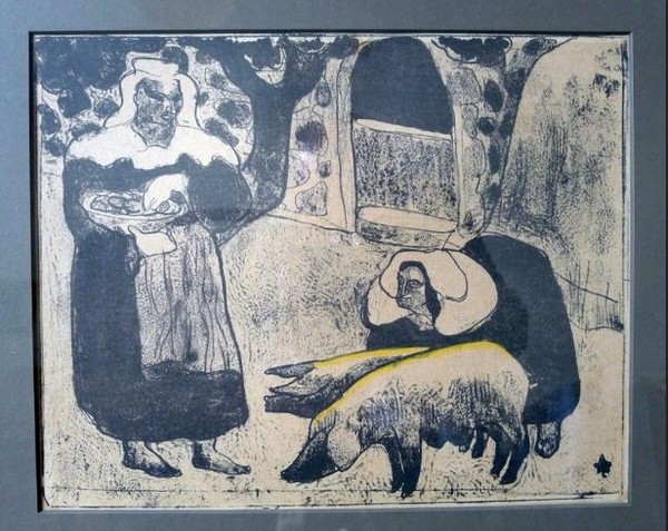 Bretonne donnant à manger aux cochons par Paul Sérusier 1889. Photo (C) RMN-Grand Palais (musée d'Orsay) / Hervé Lewandowski Bretonne donnant à manger aux cochons par Paul Sérusier 1889. Photo (C) RMN-Grand Palais (musée d'Orsay) / Hervé Lewandowski