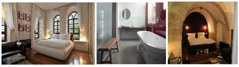 Deux des sept suites romantiques et salle de bain (Photos L.D.)