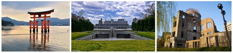 Le parc pour la paix long de plus de 850 mètres, et dessiné par Tange Kenzô,  et situé à Hiroshima (Japon) (Photos OT Japon)