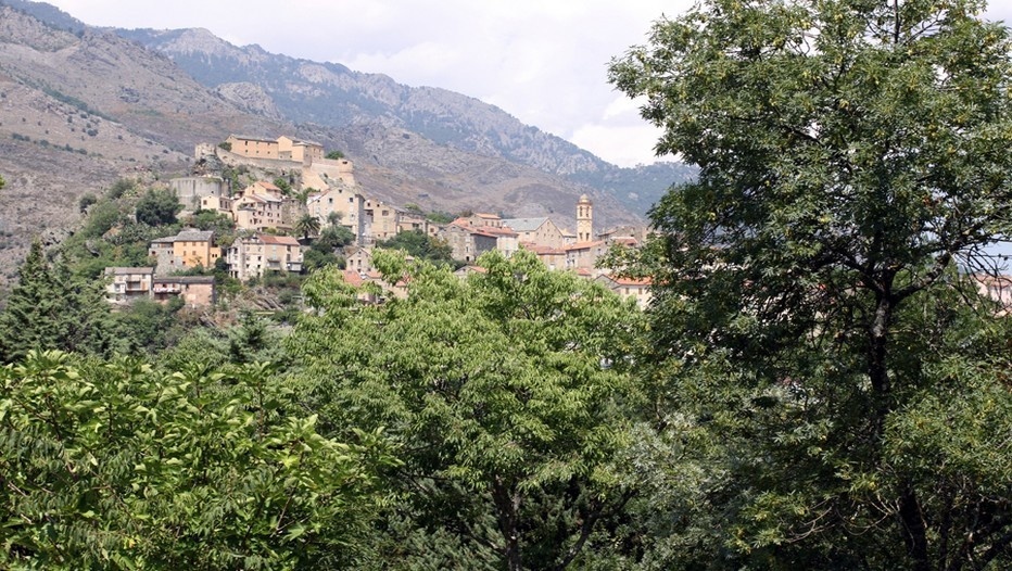 Paysage d'ensemble de la haute ville de Corte et de sa citadelle (photo David Raynal)