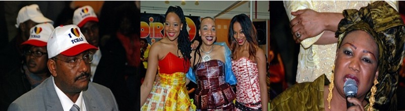 1/ Représentants tchadiens 2/la styliste malienne Marietou Dicko entourée de deux de ses filles  mannequins 3/ La griotte malienne du Manding la DIVA Kandia KOUYATE(photos David Raynal) 1/ Représentants tchadiens 2/la styliste malienne Marietou Dicko entourée de deux de ses filles  mannequins 3/ La griotte malienne du Manding la DIVA Kandia KOUYATE(photos David Raynal)