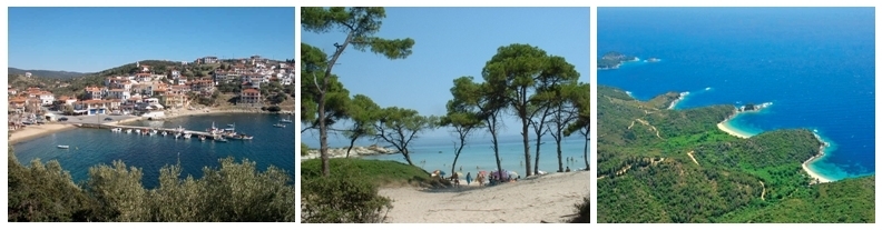 Différents paysages de la région de Chalcidique en Thessalonique proche de la mer Egée (Photo OT Grèce)
