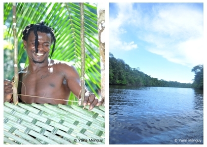 Tigana, le guide guyanais, le fleuve Kourou en pleine forêt amazonienne (photos Yann Menguy)