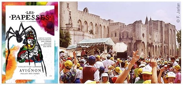 1/L'exposition "Les Papesses" présentera les oeuvres de cinq femmes artistes qui ont marqué l’art moderne et contemporain ©Avignon Tourisme 2/ La foule de spectateurs en plein festival (photo F.Jarlan)