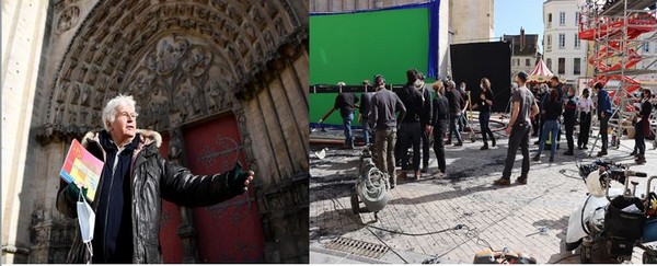 Le cinéaste JJ Annaud tourne devant et dans la Cathédrale de Sens son film " Notre-Dame Brûle" @ OTSens et  Lyonne