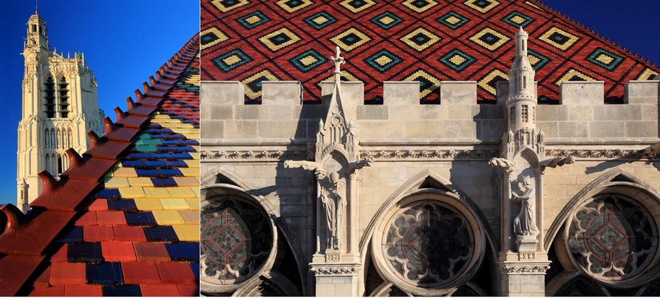 Les vastes toits de tuiles vernissées du Palais synodal et de l’ancien Palais des archevêques @ Creative Commons/DR Les vastes toits de tuiles vernissées du Palais synodal et de l’ancien Palais des archevêques @ Creative Commons/DR
