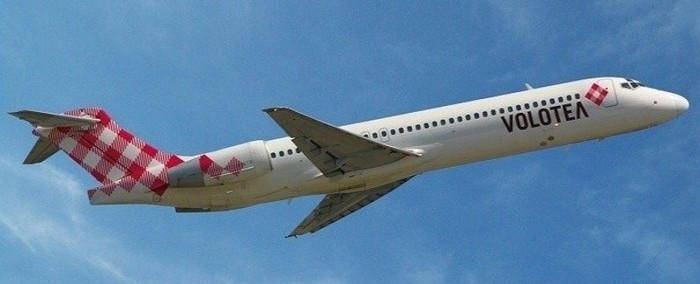 l'un des  Boeing 717, d’une capacité de 125 places en plein vol,de la flotte Volotea (photo D.R.)