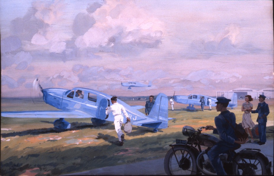 L'avion emblématique de l'aéropostale le Caudron-Simoun. La compagnie aéropostale Air Bleu, créée en 1935, s'équipa de douze Simoun (C630 et C635).  @ Musée de La Poste.