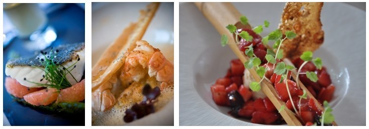 1/ Barbue Tri Men 2/ Ravioles de langoustines 3/ Tartare de fraises (photos D.R.)