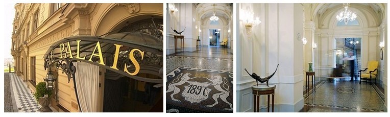 1/ Enseigne du Palace 2 et 3/ Magnifique entrée Art  Déco (photos D.R.)
