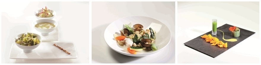 1/ Entrée froide de légumes régime detox 2/ - Lotte aux fruits de mer et aux haricots de Paimpol 3/ Un hors d'œuvre au menu ayurvédique (Photos Quentin Mornay) 1/ Entrée froide de légumes régime detox 2/ - Lotte aux fruits de mer et aux haricots de Paimpol 3/ Un hors d'œuvre au menu ayurvédique (Photos Quentin Mornay)