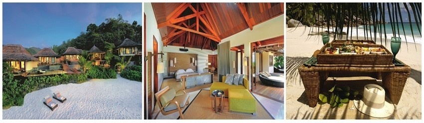 De gauche à droite, villas dissimulées dans des jardins naturels; Intérieur d'une villa présidentielle; Picnic au bord de la plage du Lémuria (Photos DR) De gauche à droite, villas dissimulées dans des jardins naturels; Intérieur d'une villa présidentielle; Picnic au bord de la plage du Lémuria (Photos DR)