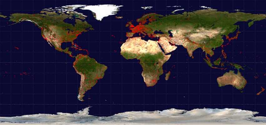 Carte de distribution des aéroports dans le monde (Photo Wilkipédia.org) Carte de distribution des aéroports dans le monde (Photo Wilkipédia.org)