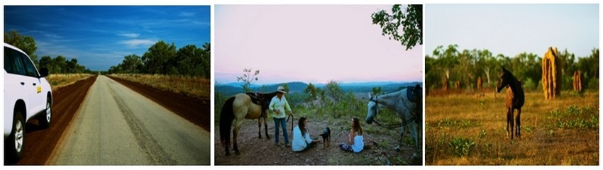 De gauche à droite 1 et 3 : La Carpentaria highway de Daly Waters à Borroloola ©Sébastien Cros 2/   Escale à Mount Bundy Station, près d'Adélaide river ©Sébastien Cros De gauche à droite 1 et 3 : La Carpentaria highway de Daly Waters à Borroloola ©Sébastien Cros 2/   Escale à Mount Bundy Station, près d'Adélaide river ©Sébastien Cros