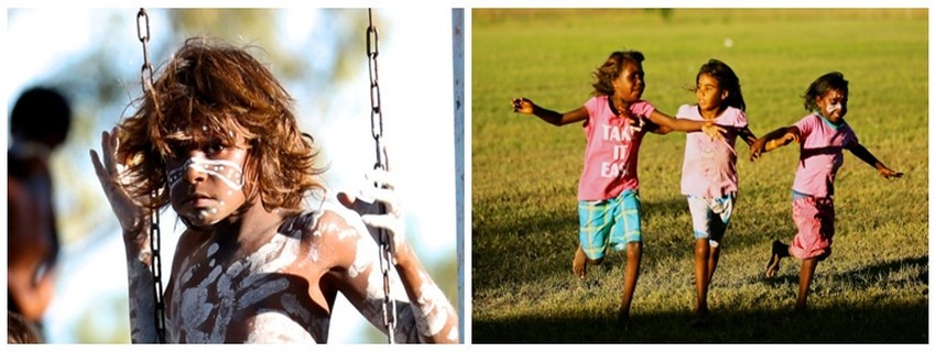 Des jeunes Aborigènes pris en deux cultures ©Sébastien Cros Des jeunes Aborigènes pris en deux cultures ©Sébastien Cros