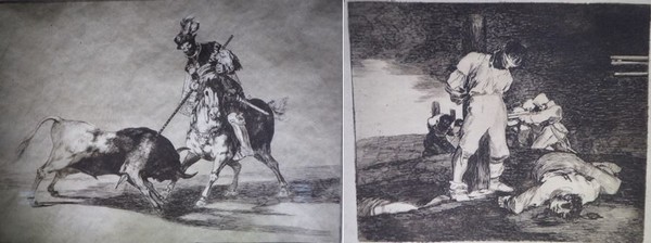 Etonnantes gravures du peintre au Musée Goya. Série série Tauromachie.@ C.Gary et Goya graveur au Musée Goya Ici Les désastres de la guerre. @C.Gary
