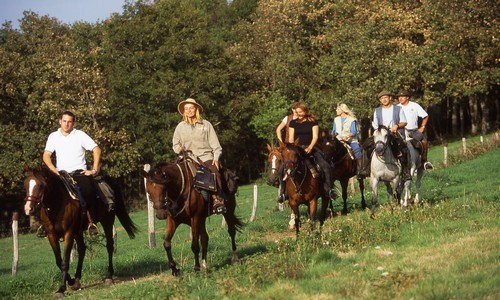 Cavaliers en lisière de bois (crédit photo LACROIX Rémy / CDT 03)