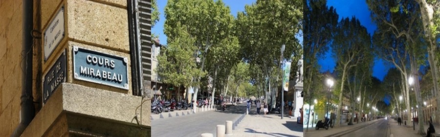 Le bas du Cours Mirabeau à Aix en Provence dans tous ses états, le jour et la nuit (Photos DR) Le bas du Cours Mirabeau à Aix en Provence dans tous ses états, le jour et la nuit (Photos DR)