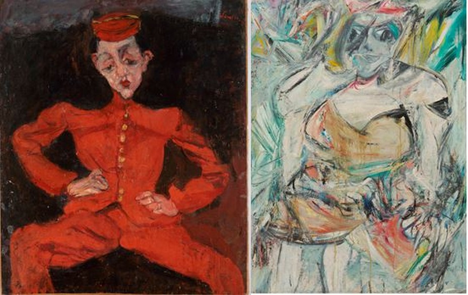 Soutine Le Groom © Centre Pompidou, MNAM-CCI, Dist. RMN-Grand Palais Philippe Migea et De Kooning Woman II  © The Willem de Kooning Foundation, Adagp.