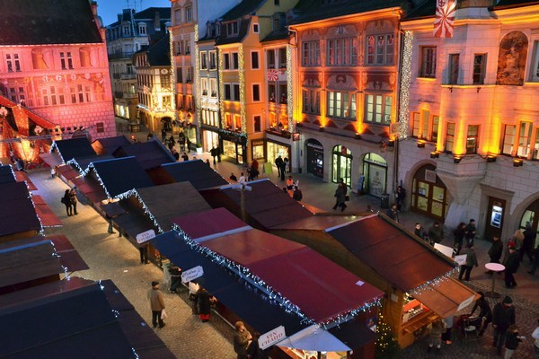 Vue d'ensemble du Marché de Noël de Mulhouse (Crédit Photo David Raynal)