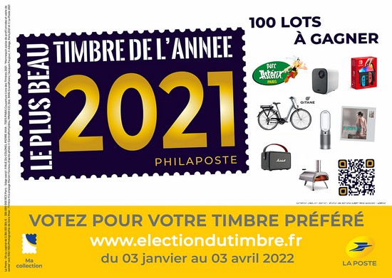 Les timbres voyagent et nous font voyager…Election du timbre de l’année