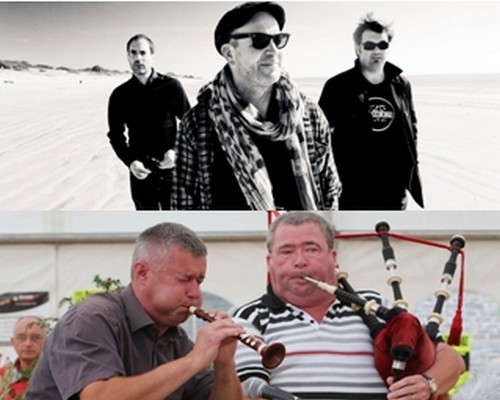 Le groupe de rock celtique Red Cardell et les sonneurs Hubert Raud et Fabrice Lothodé (Crédit photo D.R. et Jack Fossard). Le groupe de rock celtique Red Cardell et les sonneurs Hubert Raud et Fabrice Lothodé (Crédit photo D.R. et Jack Fossard).