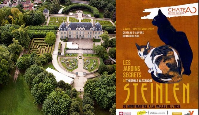 Vue aériene Château d'Auvers/oise et Affiche Exposition Steinlen @ Musée château-auvers Vue aériene Château d'Auvers/oise et Affiche Exposition Steinlen @ Musée château-auvers