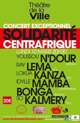 Solidaire : Un concert de soutien pour la Centrafrique au Théâtre de la Ville à Paris.