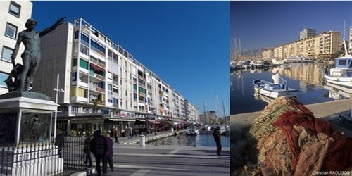 la Frontale du port aujourd'hui.On le doit à Jean de Mailly (1911-1975), à l'époque architecte conseil de l'État pour la région Méditerranée ( © O.T. Toulon)