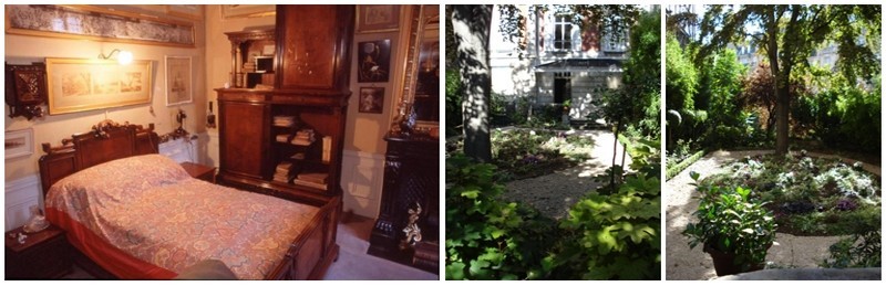 De gauche à droite : La chambre de Clemenceau; Vue sur le jardin au 8, rue Benjamin-Franklin dans le seizième arrondissement de Paris Crédit : L. Lentignac et musée Clemenceau De gauche à droite : La chambre de Clemenceau; Vue sur le jardin au 8, rue Benjamin-Franklin dans le seizième arrondissement de Paris Crédit : L. Lentignac et musée Clemenceau