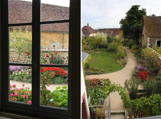 Le jardin d'en-haut vu depuis la cuisine et du premier étage. @ DR