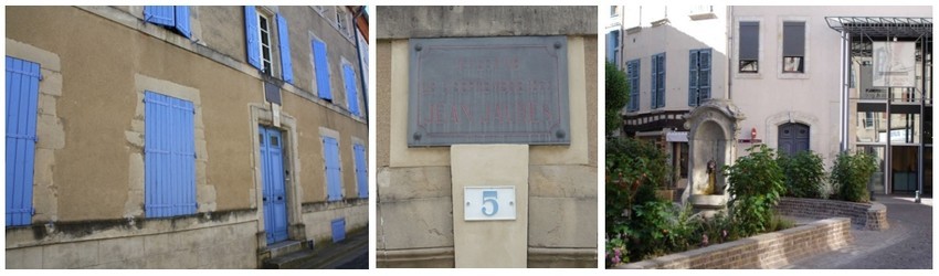 De gauche à droite : Maison natale de Jaurès; La plaque commémorative apposée au-dessus de la porte; Musée Jean-Jaurès à Castres (Crédit photo CC By-SA 3.0 Roudière) De gauche à droite : Maison natale de Jaurès; La plaque commémorative apposée au-dessus de la porte; Musée Jean-Jaurès à Castres (Crédit photo CC By-SA 3.0 Roudière)