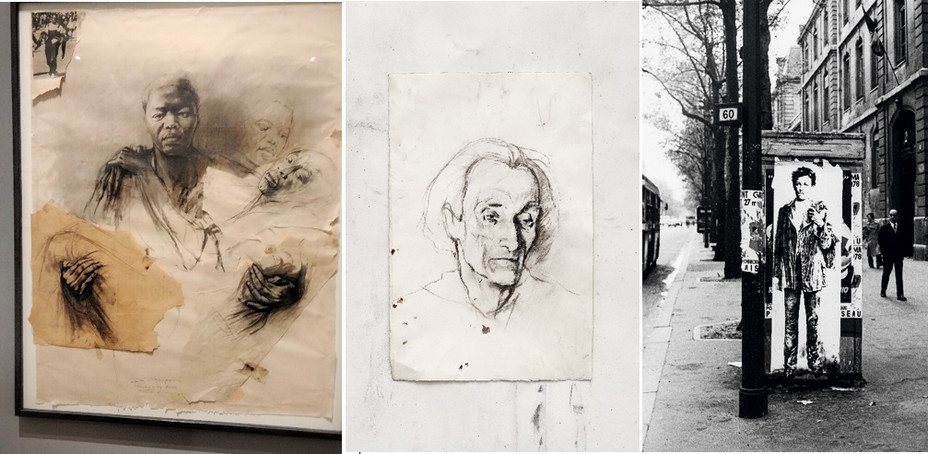 1/ Etude @F.Surcouf; 2/Artaud 1997 ©Ernest Pignon-Ernest ©Adagp 2022 ©FHEL 2022; 3/ Rimbaud 1978 ©Ernest Pignon-Ernest ©Adagp 2022 ©FHEL 2022