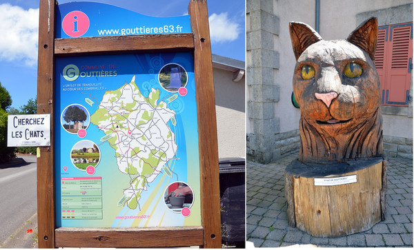 Des chats géants dans le centre-bourg de Gouttières