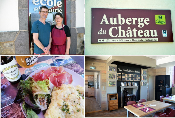 Cuisine traditionnelle à l'Auberge du Château , dont le décor rappelle l'ancienne école et bel accueil des propriétaires. @ David Raynal Cuisine traditionnelle à l'Auberge du Château , dont le décor rappelle l'ancienne école et bel accueil des propriétaires. @ David Raynal