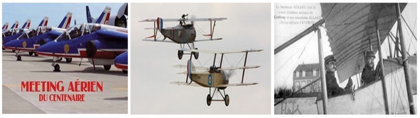 Lors du Centenaire aérien Somme 14-18 voici quelques avions petits et grands souvenirs de la Grande Guerre dont certains sont encore en état de vol et bien sûr les Mirages de la Patrouille de France.  (© DR)
