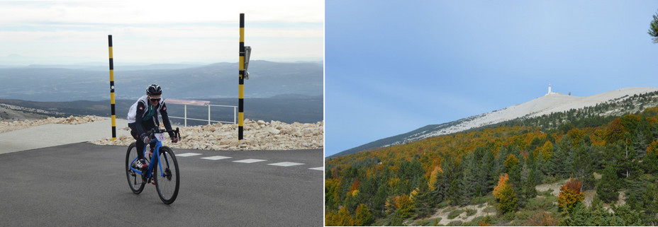 Une petite idée des efforts que vivent les cyclistes du Tour de France @C.Gary ; Lors de l'ascension du ventoux on découvre les quatre srtates de la végétation.@Ventoux Provence Tourisme ; Arrivée au sommet immaculé de 1910 mètres.@Ventoux Provence Tourisme Une petite idée des efforts que vivent les cyclistes du Tour de France @C.Gary ; Lors de l'ascension du ventoux on découvre les quatre srtates de la végétation.@Ventoux Provence Tourisme ; Arrivée au sommet immaculé de 1910 mètres.@Ventoux Provence Tourisme