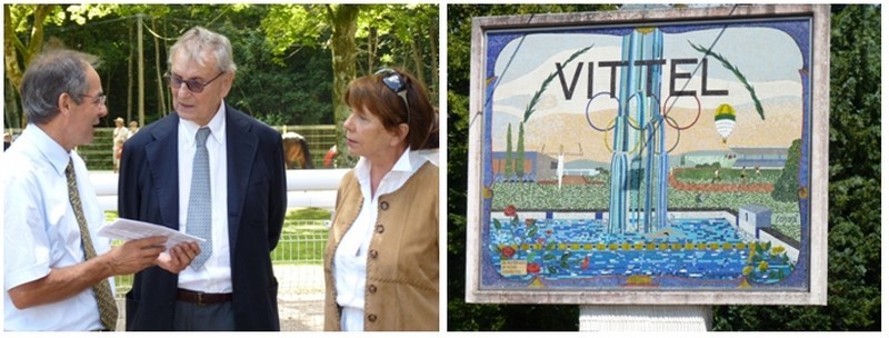 Guy de La Motte Bouloumié (au centre) et sa famille ont contribué considérablement à l’essor de la cité vittelloise. (Crédit photo Bertrand Munier); Vittel, une ville sertie des anneaux olympiques (Crédit photo Bertrand Munier)