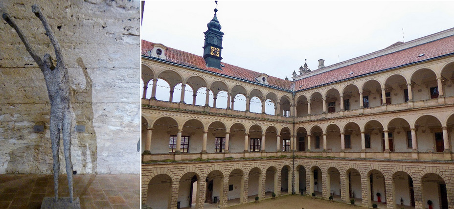 Les œuvres du sculpteur Olbram Zoubek dans les souterrains du château de Litomysl @Catherine Gary ; Cour intérieure Renaissance du château de Litomysl @Catherine Gary Les œuvres du sculpteur Olbram Zoubek dans les souterrains du château de Litomysl @Catherine Gary ; Cour intérieure Renaissance du château de Litomysl @Catherine Gary