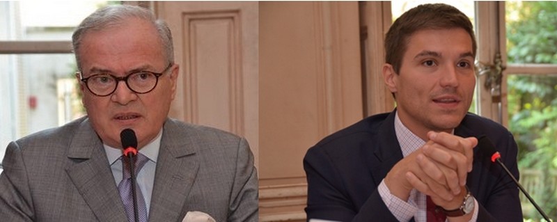 De gauche à droite : Christian Perret, Président-fondateur du FIG, Député-Maire honoraire de Saint-Dié-des-Vosges Vice-Président du Conseil Franco-Britannique ; David Valence le nouveau maire de Saint-Dié-des-Vosges (Crédit photo David Raynal) De gauche à droite : Christian Perret, Président-fondateur du FIG, Député-Maire honoraire de Saint-Dié-des-Vosges Vice-Président du Conseil Franco-Britannique ; David Valence le nouveau maire de Saint-Dié-des-Vosges (Crédit photo David Raynal)