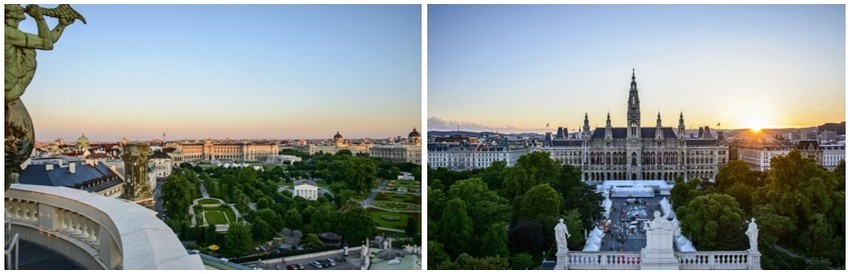 De gauche à droite : La Heldenplatz et les musées ; L'Hôtel de Ville de Vienne(Copyright : Wien Tourismus/Christian Stemper)