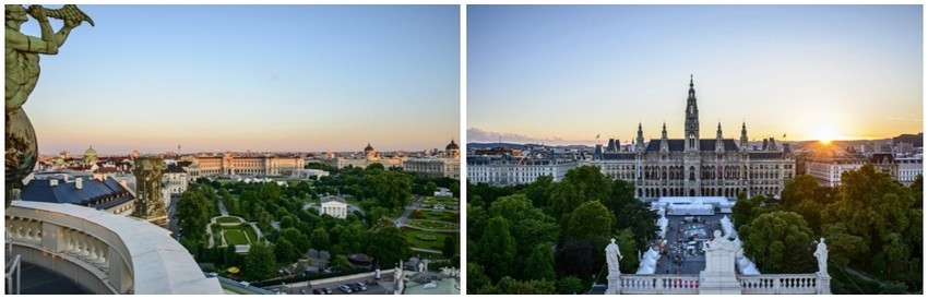De gauche à droite : La Heldenplatz et les musées ; L'Hôtel de Ville de Vienne(Copyright : Wien Tourismus/Christian Stemper) De gauche à droite : La Heldenplatz et les musées ; L'Hôtel de Ville de Vienne(Copyright : Wien Tourismus/Christian Stemper)