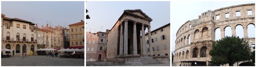 Les Romains puis les Vénitiens ont laissé à Pula des traces de leur passage: l’amphithéâtre, le Temple d’Auguste et plus tard, des palais inspirés de la Sérénissime.( Crédit photos Catherine Gary) Les Romains puis les Vénitiens ont laissé à Pula des traces de leur passage: l’amphithéâtre, le Temple d’Auguste et plus tard, des palais inspirés de la Sérénissime.( Crédit photos Catherine Gary)